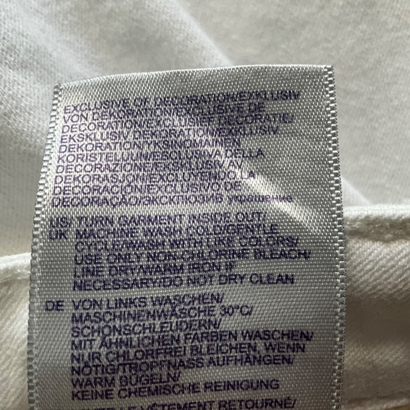 NYDJ BILLIE Ankle Boot Jeans Lace Fringe Hippie Boho Stretch LiftxTuck White 12 - Picture 7 of 8